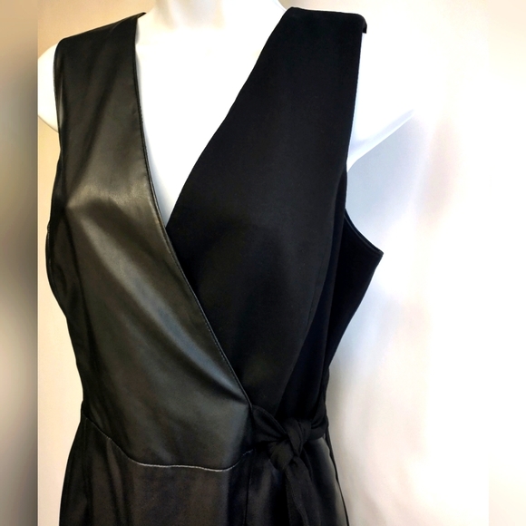 INC International Concepts Faux Leather Polyester Black Dress Size 12 - Picture 3 of 11